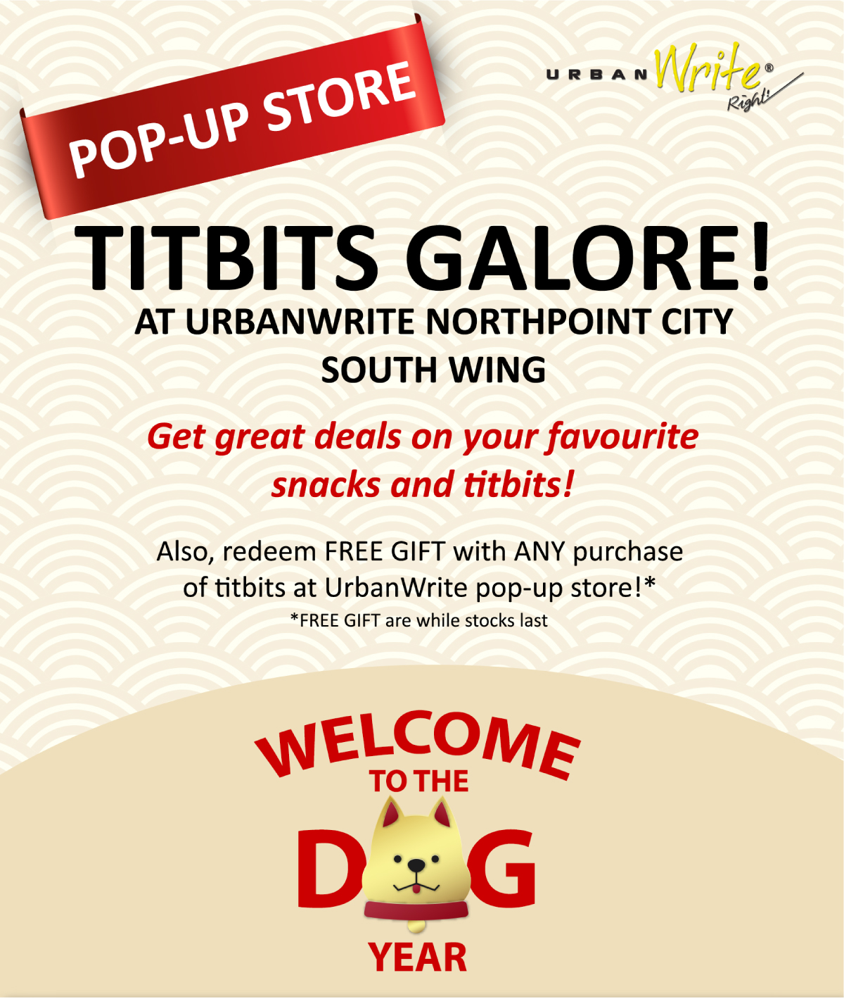 Get your favourite Asian titbits and join us in celebrating the Grand Opening of our newly launched store, only at UrbanWrite Northpoint City!