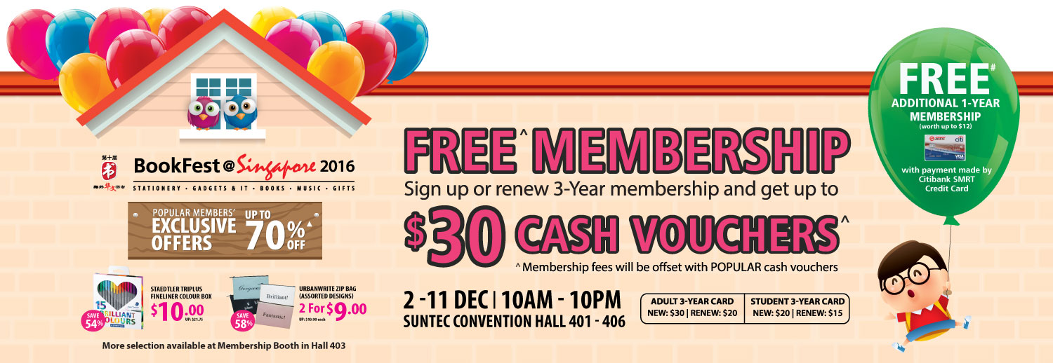 Sign up or renew 3-year membership and get up to $30 Cash Vouchers